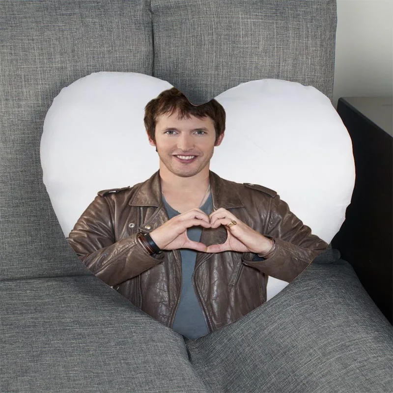 New arrival Custom zipper Pillowcase Cover james blunt Heart Shape Pillow Cover Size 41x36cm,47x42cm