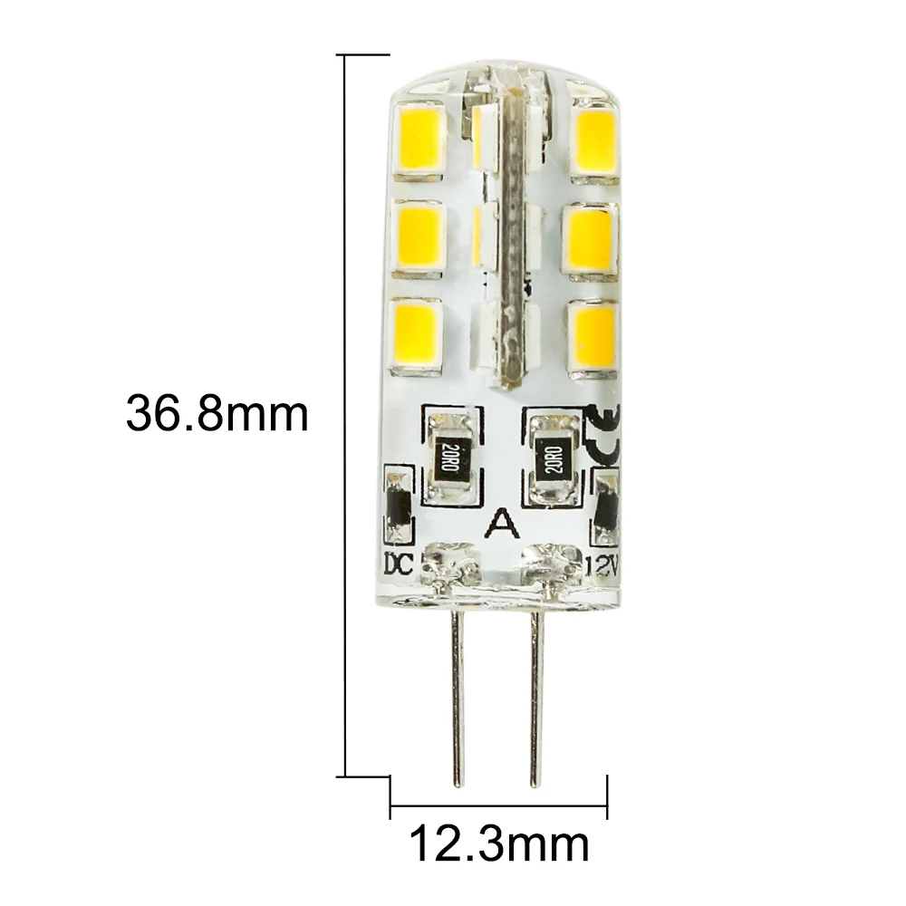 Lot de 20 ampoules LED G4 2835 SMD 3W AC DC 12V 220V G4 24LED, lampe incurvée, garantie 2Y, budgétaire d'éclairage