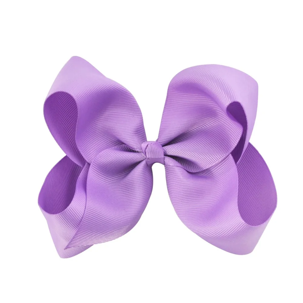 New 6 Inch Girls Cute Solid Color Grosgrain Ribbon Hair Bows Children Princess Hairpins Kids Bowknot Hairclip Hair Accessories