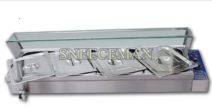 4pans Fast Food Restaurant Severy Counter Stainless Steel Food Warmer