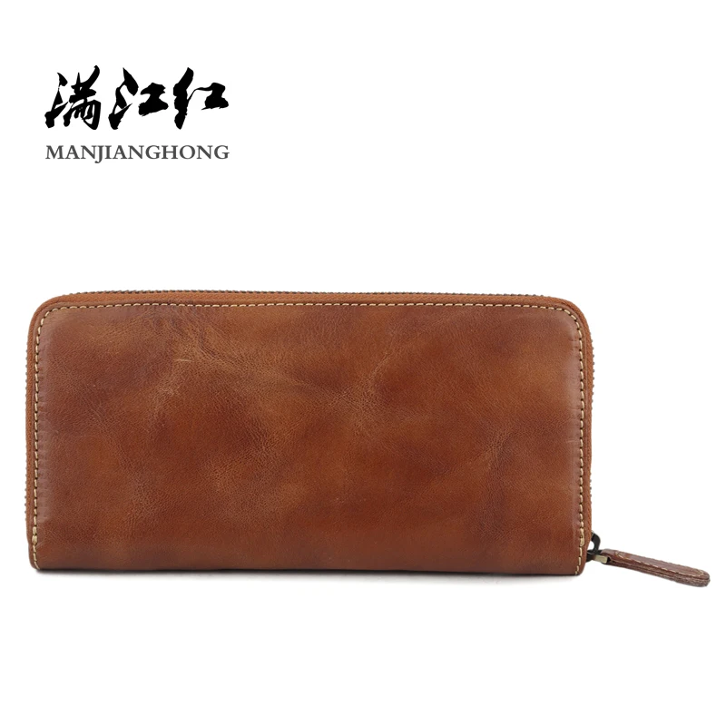 2019 New Fashion Long Clutch Wallets Large Capacity Male Khaki Gift Purses Vintage Unisex Phone Pocket Card Holder Carteras 1669