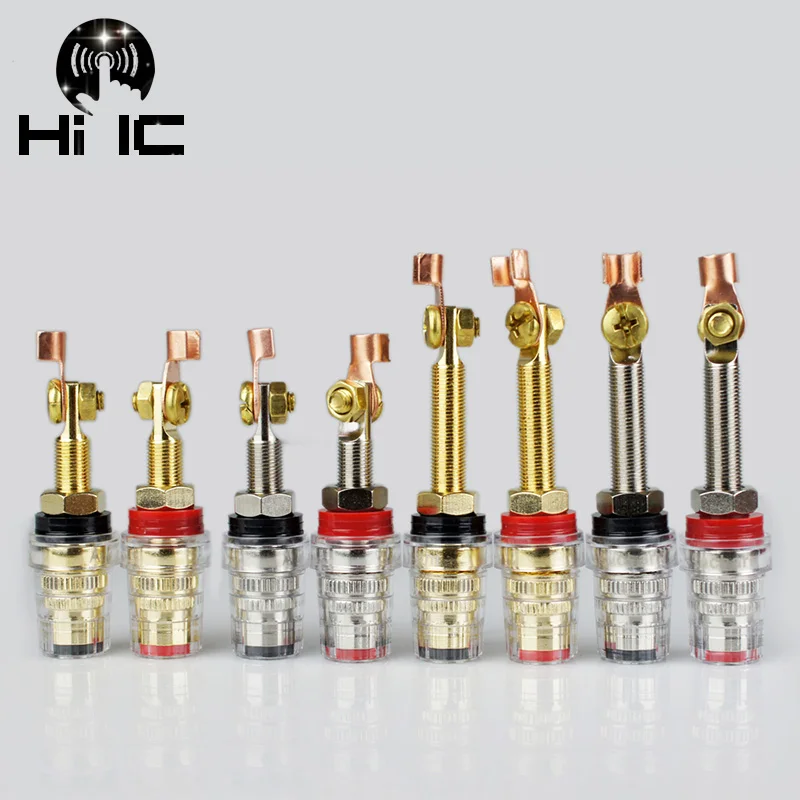 

2pcs/1pair Gold plated Rhodium plated Couple Terminals Red Black Connector HiFi Amplifier Terminal Binding Post Speaker