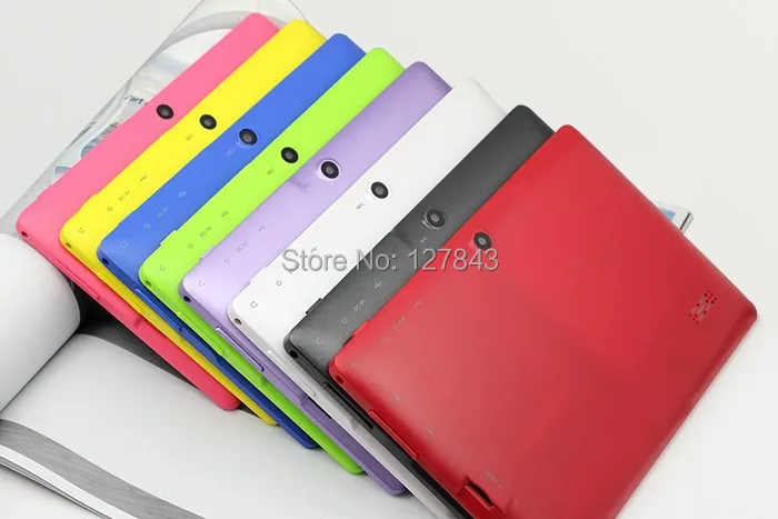 DHL Free shipping 10pcs/lot 7 inch Q88 Allwinner Quad Core A33 android 4.4 2800mah 512M 4G Dual Camera 9 colors Tablet PC