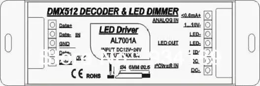 Free shipping multiple dimmers, DMX dimmer & 0-10V dimming driver, 1Ch 12V-24V Constant Voltage output pwm 15A /360W  PN:AL7001A