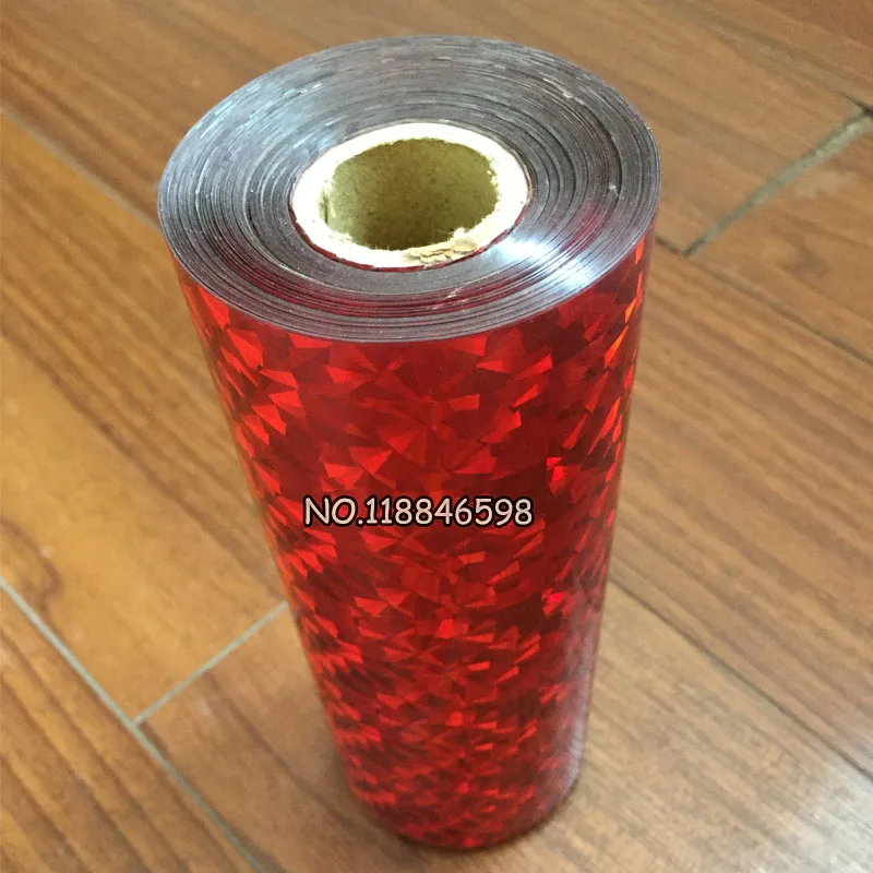 Holographic Foil Hot Stamping for Paper or Plastic 16cm x120m/Roll Shattered Glass Red