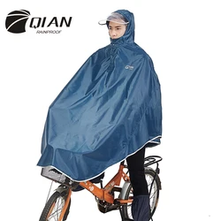 Qian男性/女性防水レインコート電気自動車/自転車フード付きレインポンチョ厚いvisable透明フードレインギアレインコート