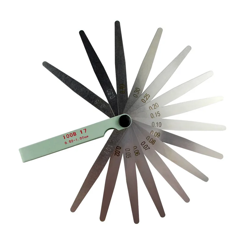 AHL New Arrival 0.02 to 1mm 17 Blade Thickness Length 100mm/ 200mm/ 300mm Gap Metric Filler Feeler Gauge Measure Tool