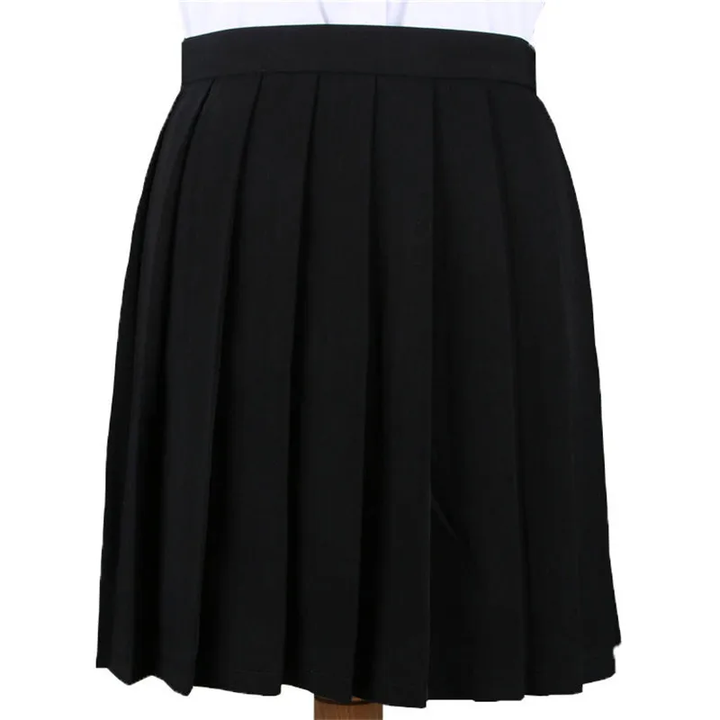 Hot Sales Harajuku Style Women College Solid Color Pleated Skirts Candy Color Cosplay JK Uniform Lolita Skirt Adjustable Pocket