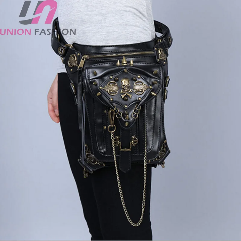 

Unisex Women and Men's Retro Rock Gothic Goth Shoulder Bag Waist Bag Vintage Victorian Style Leg Thigh + Holster Bag Pu Leather