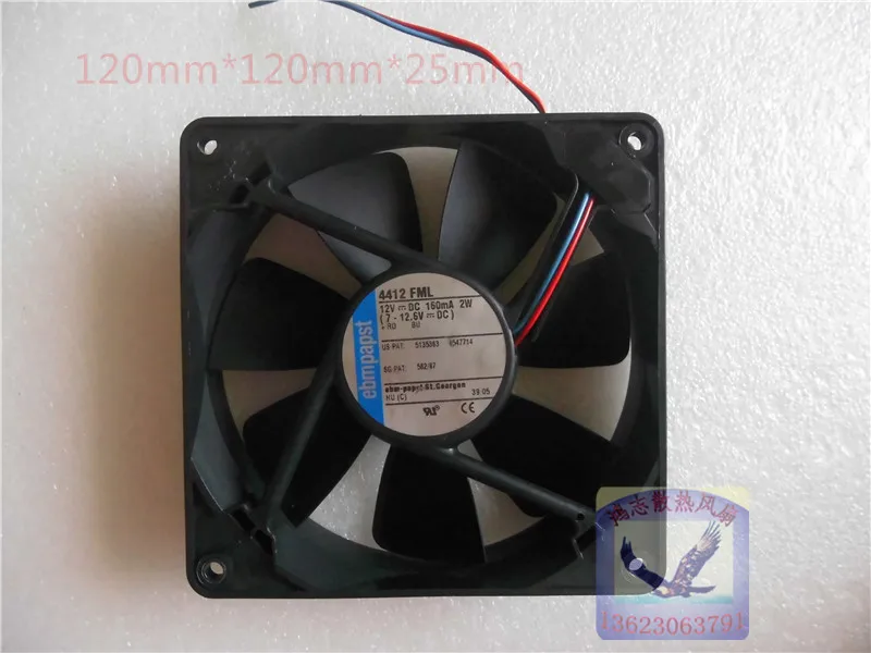 

TYP 4412 FML DC 12V 2W 2-wire 50mm, 120X120X25mm Server Square fan