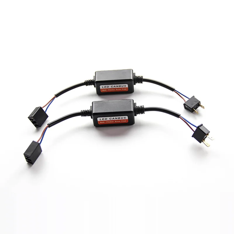 Aslent 2pcs H4 H7 H1 H11 9005 9006 Car light Canbus Decoder No Error free Wiring Harness Adapter LED Headlight Auto Bulb lights