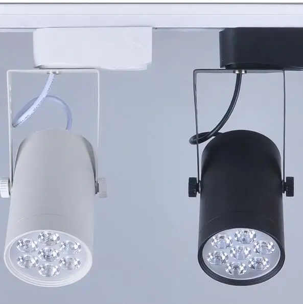 

4pcs/lot 7W Noverty led track lighting AC85-265V aluminum white and black shell rail ceiling light spotlight best price