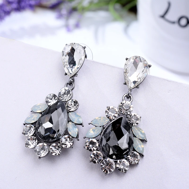 Colorful Crystal Stone Dangle Earrings Imitation Pearl Anti Copper Deer Drop Earrings Characteristic Women Jewelry 2019