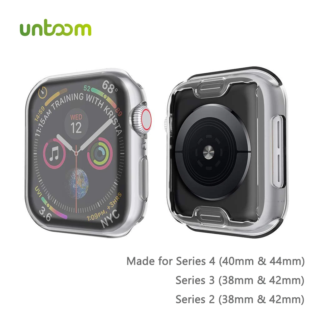 Untoom Watch Cover for Apple Watch Series 4 3 2 Screen Protector for iWatch Band 44mm 40mm 42mm 38mm Ultra-thin Frame Case Cover