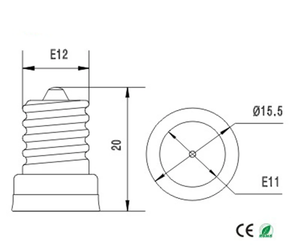 E-simpo 8pcs/lot E12 na E11 lampa držák konvertor, s E12 lampa báze topologického prostoru, E11 lampa držák, 