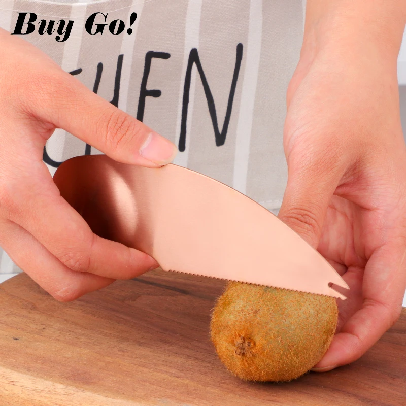Fantastic Stainless Steel 2 In 1 Kiwi Easy Peelers Cutter Knifes Fruit Cutter Fruit Pulp Spoon Fruit Peeler Kitchen Accessories
