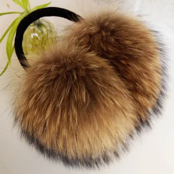 2020 yeni FXFURS büyük boy gerçekten büyük rakun kürk earmuffs kore gerçek kürk earmuffs güzel kişilik peluş kürk kulak koruyucu sıcak