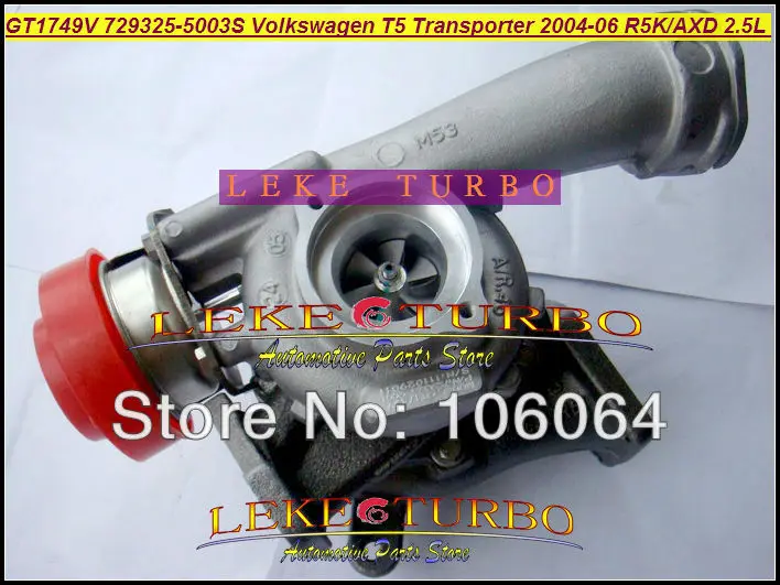 Free Ship GT1749V 729325-5003S 729325-5002S 070145701K Turbo For Volkswagen VW T5 Bus Transporter 2004-06 R5K AXD Euro3 2.5L TDI