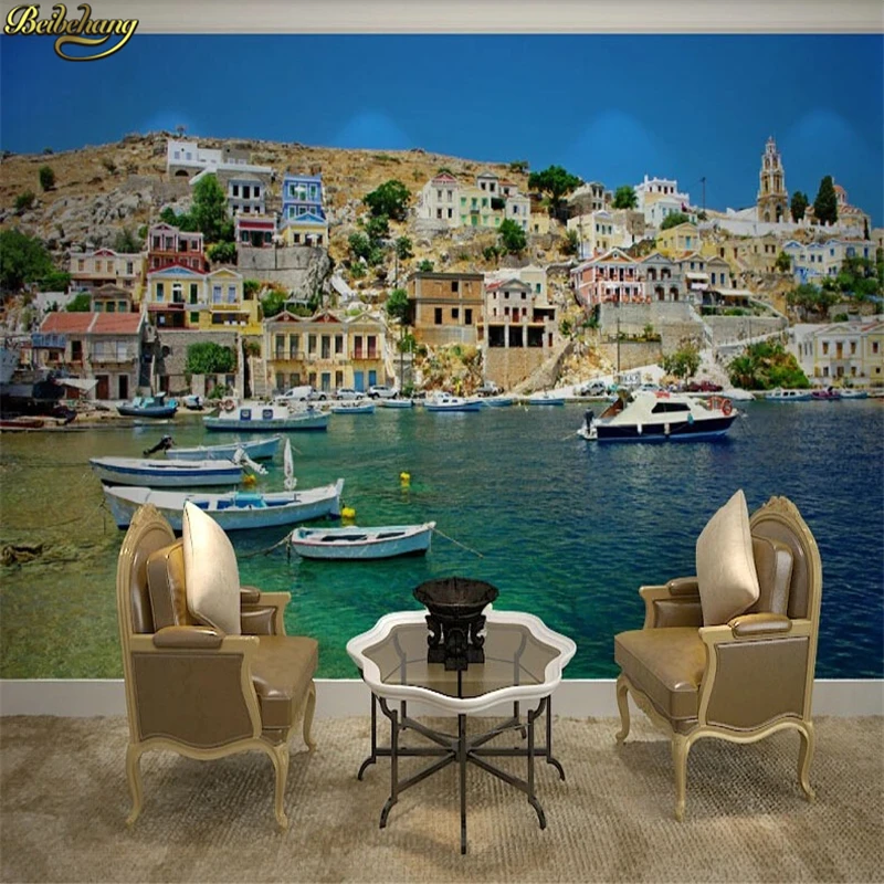 

beibehang Custom 3d mural Modern three-dimensional European Mediterranean living room bedroom TV background 3d photo wallpaper