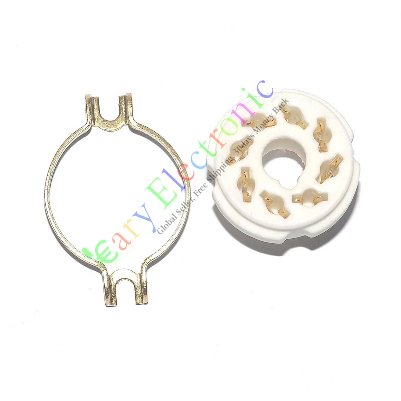 

Wholesale and retail 20pcs GOLD 8pin Ceramic vacuum tube socket octal valve base Fr KT88 EL34B 6550 6SN7 free shipping