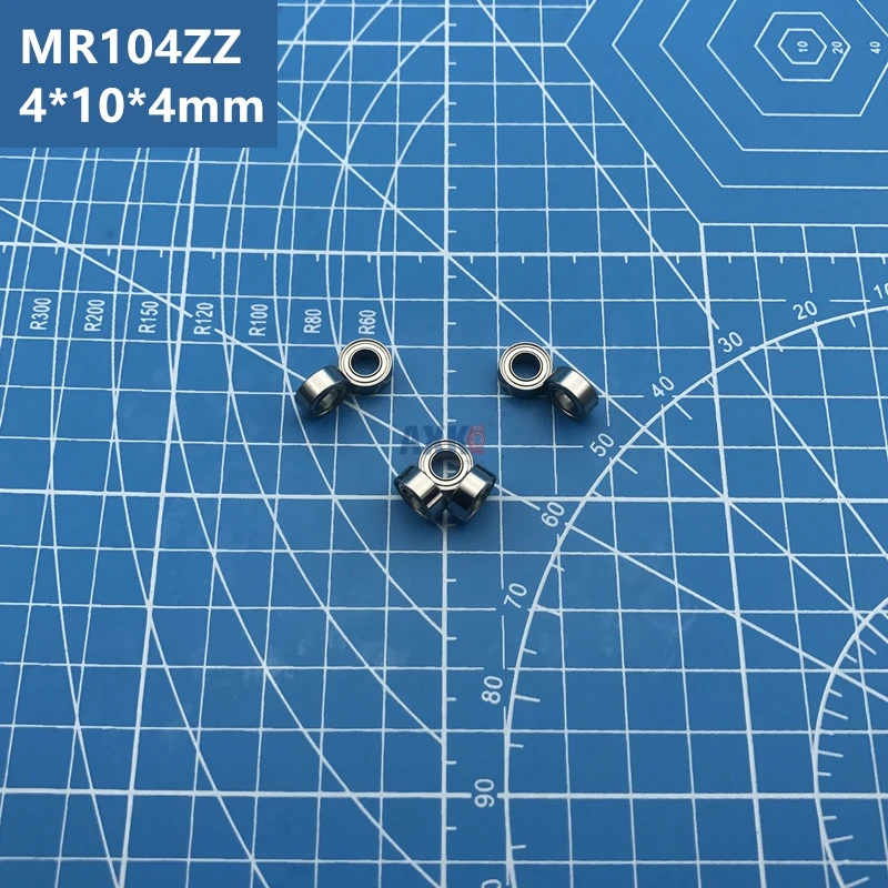 

2023 Hot sale free Shipping high quality 50pcs MR104ZZ 4*10*4 mm Miniature MR104 ZZ deep groove ball Bearings L-1040 X2ZZ MR104Z