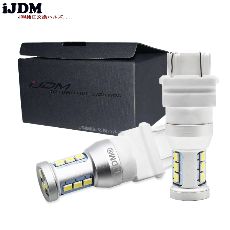 iJDM 6000K White Canbus 3157 LED 3357 3457 T25 LED Bulbs For Daytime Running Lights, DRL For 2011 and up Jeep Grand Cherokee 12V