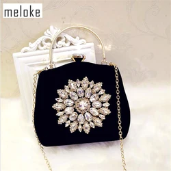 2023 New Diamond Sun Flowers Evening Bags Luxury Wedding Clutch Bags For Girls Party Dinner Bags With Chain MN861