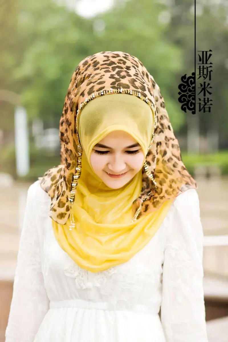 

Платок женский шифоновый, с леопардовым принтом, большой размер, YSS-1408