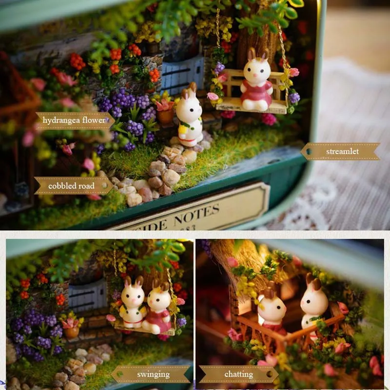 Box Theatre Dollhouse Furniture Miniature Toy DIY Miniatures Doll House Furnitures Casa Toys for Children Birthday Gift Q4