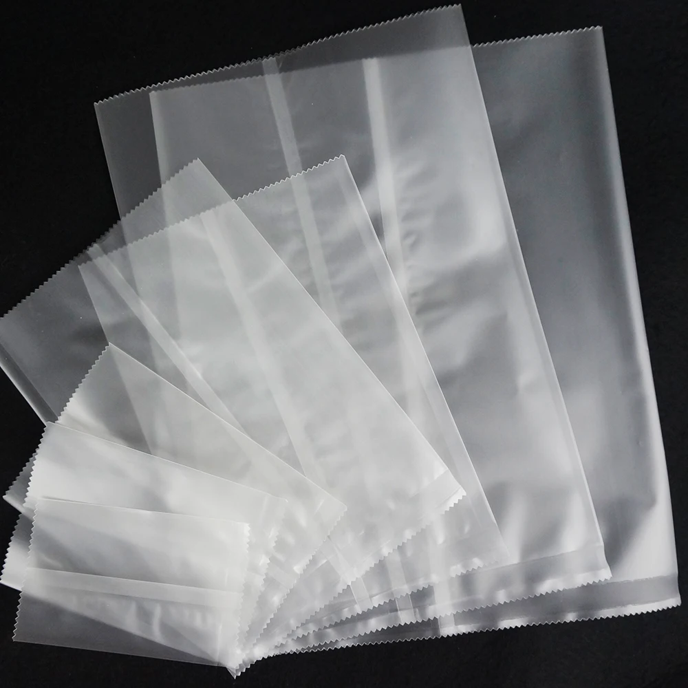 

100pcs Frosted clear Plastic bags - Surface Matte transparent Flat bag heat sealable pouch food packing sachet tea pouches