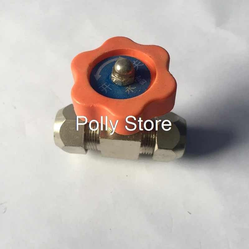 

1Pc 6mm 8mm 10mm 12mm Hole Dia Orange Plastic Handle Metal High Pressure Durable Tube Needle Type Globe Valve