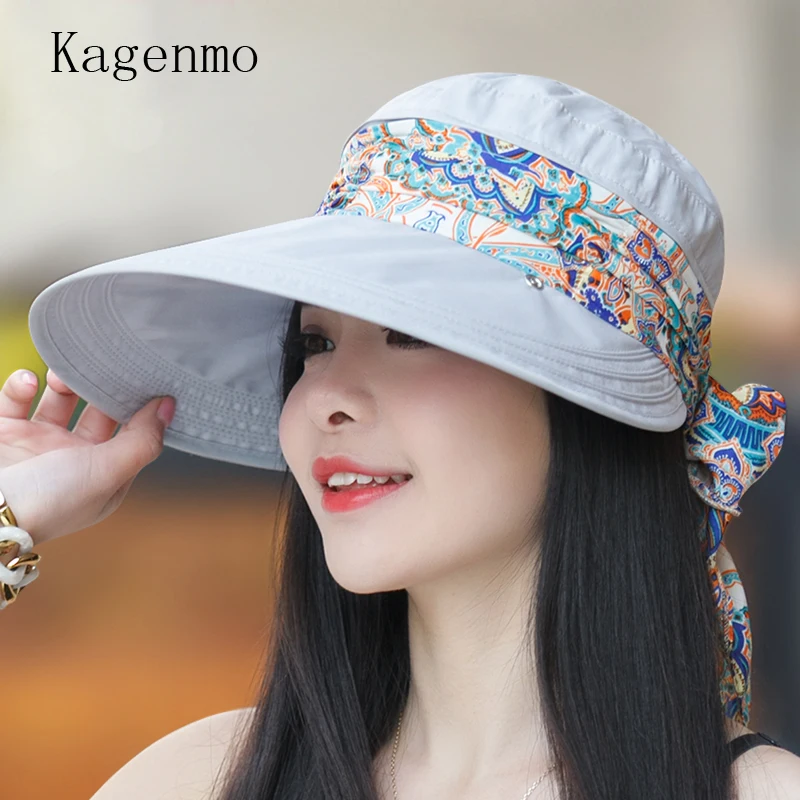 Kagenmo Women's sunbonnet sun hat summer  folding sunscreen anti-uv large beach cap summer hat