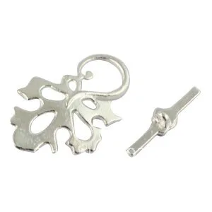 60Sets Silver Plate Leaf toggle clasps A1523SP