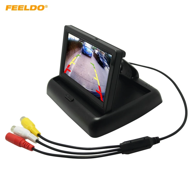 

FEELDO 4.3inch foldable TFT LCD Digital Car Rearview Monitor For Reversing Backup Camera DVD VCR #FD-3799