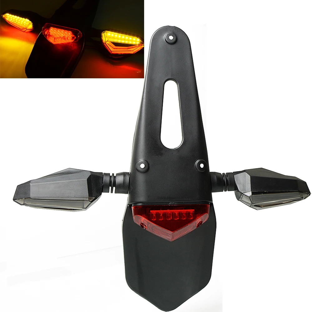 

For CR EXC WRF 250 400 426 450 LED Tail Light&Rear Fender Stop Enduro taillight MX Trail Turn Signal Indicator Amber Light