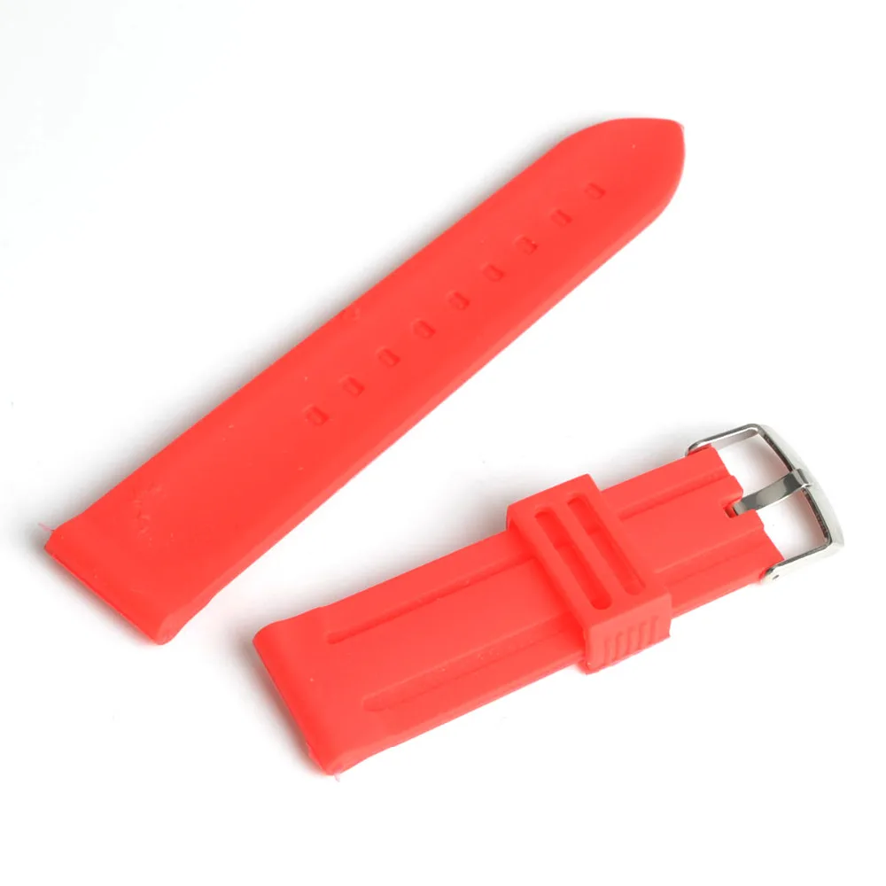 20mm Red Silicone Watch Band Strap Buckle Design Men Women Sports Watchband for Kid Children Gift Correa reloj pulseira relogio