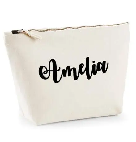 set of 9 Personalised Bridesmaid names wedding Gift Make Up Bags Unique Gift for Bridal Party toiletry Bags