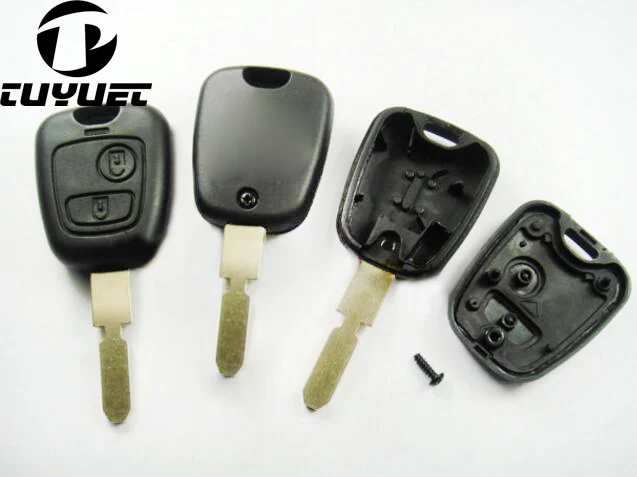 Brand New Shell Remote Key Case Keyless Entry FOB 2 Buttons For Peugeot 407 107 205 206 207 307 406 Uncut Blade