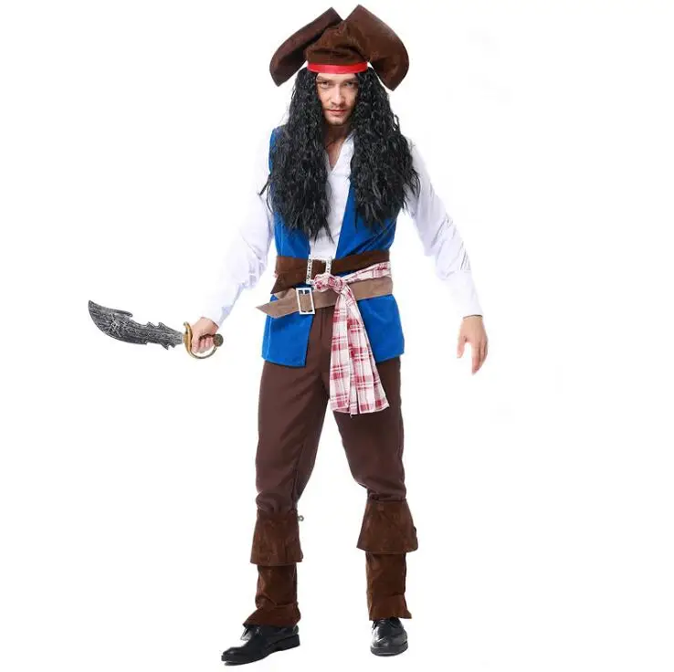 Darmowa wysyłka Ahoy Matey pirata pirat kostium dla dorosłych mężczyzn Halloween przebranie na przyjęcie