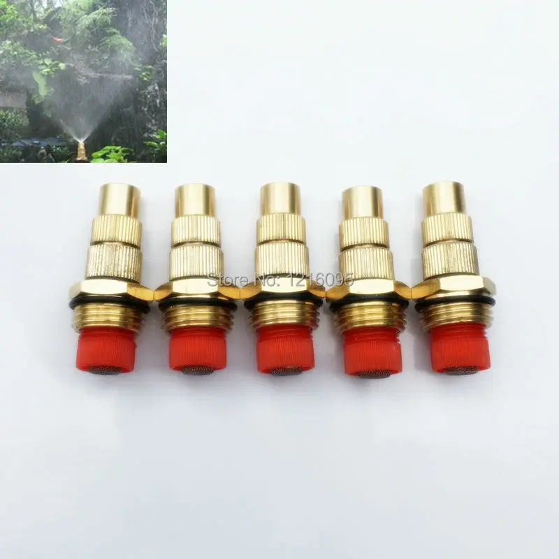 

5pcs/pack 1/2" DN15 Adjustable Brass Garden Misting Spray Nozzles Atomizing Roof Lawn Cooling Sprinklers Nozzles