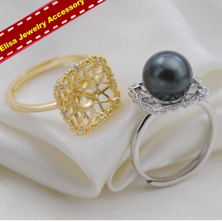 

Luxury Flora Pearl Rings Settings S925 Sterling Silver Pearl Rings Findings Women DIY Handmade Rings Accessory Components 3Pcs