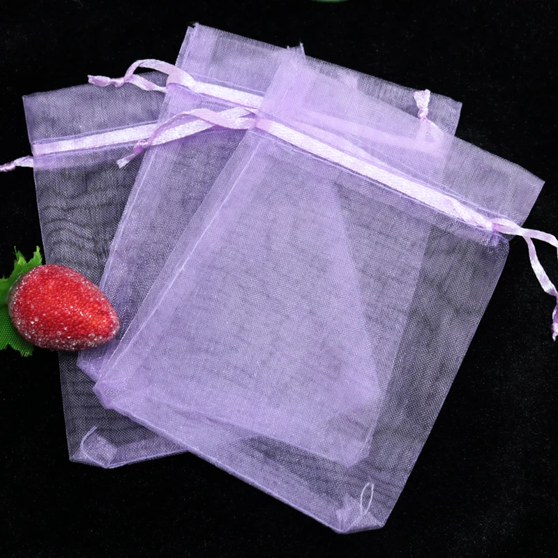 

Wholesale 200pcs/lot Orchid Organza Bags 17x23cm Big Drawable Jewelry Drinks Boutique Gifts Packaging Bag Cute Organza Gift Bag