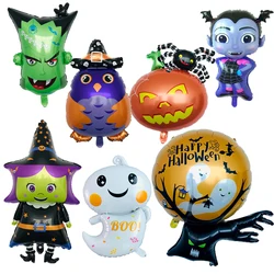 1 piezas nuevo tamaño grande de Halloween globo de papel de aluminio búho bruja fantasma cabeza de calabaza globos decoración del partido de Halloween niños globos