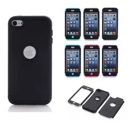 black shockproof anti-shock hybrid hard cover case for ipod touch 6/touch 5/touch 7