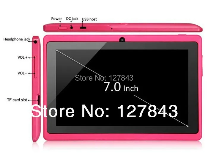 Dhl 送料無料 10 ピース/ロット 7 インチ Q88 allwinner クアッドコア A33 アンドロイド 4.4 2800mah 512 メートル 8 グラム私はデュアルカメラ 9 色のタブレット pc