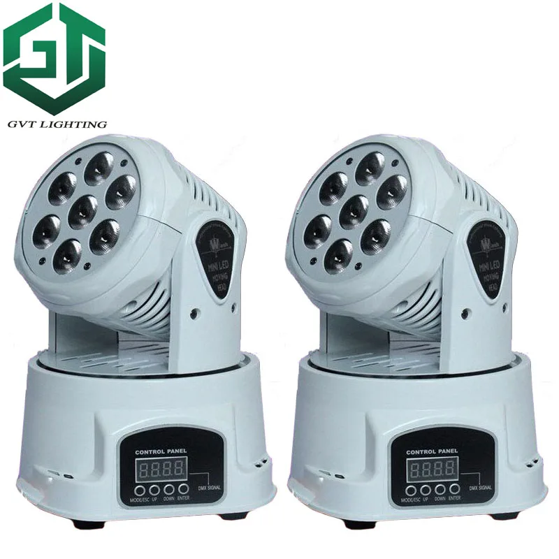 

2pcs/lot white color shell led moving head wash light mini dj equipment 7*12w rgbw color mixing led disco lights