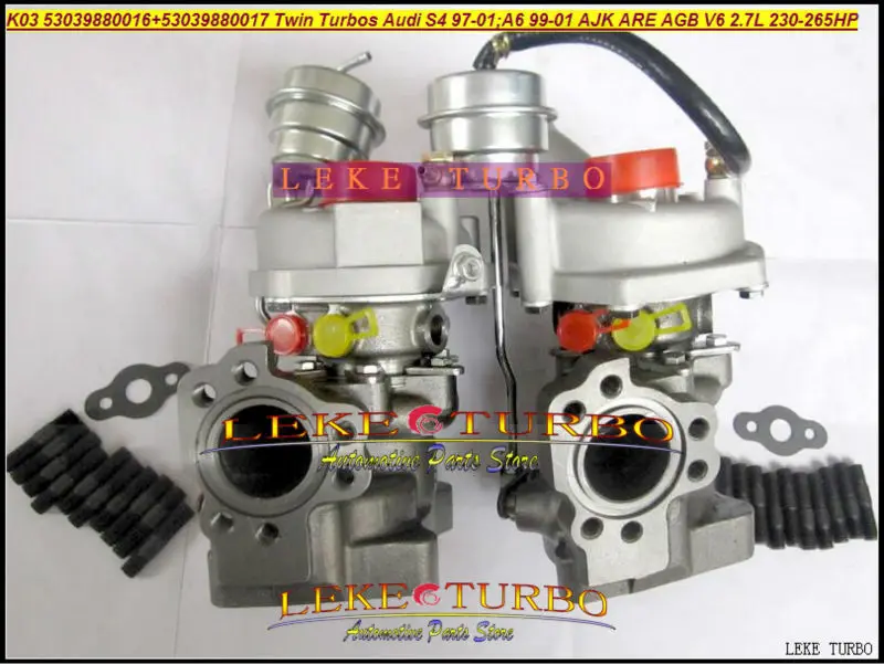 K03 16 + 17 53039880016 + 53039880017 Twin Turbo Turbocharger For AUDI S4 97-01;A6 1999-01 AJK ARE BES AGB 2.7L 230HP 265HP