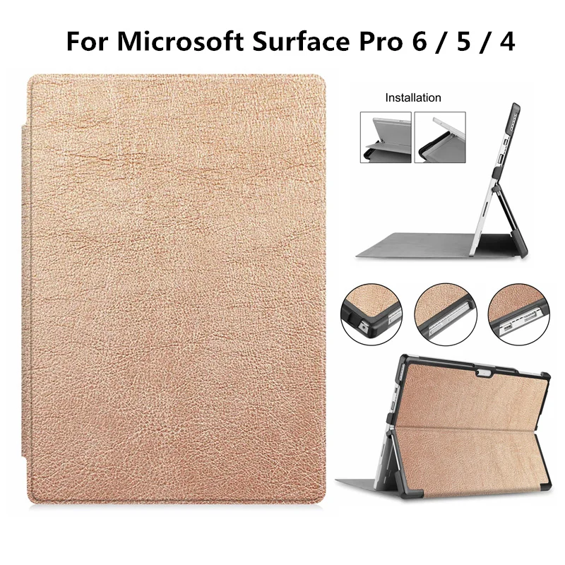 

Folio Case Cover For Surface Pro 4 Case PU Leather Stand Cover Cases For Microsoft Surface Pro 6 Case Pro 5 Pro 4