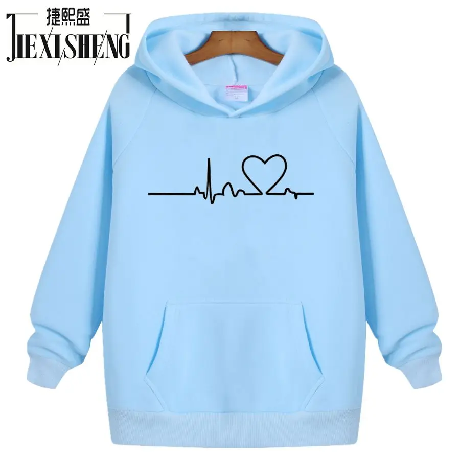 2024 Funny Hello Letter printing Women Hoodies Sweatshirt Autumn winter Flocking Keep warm Long Sleeve hooded Loose Pullover