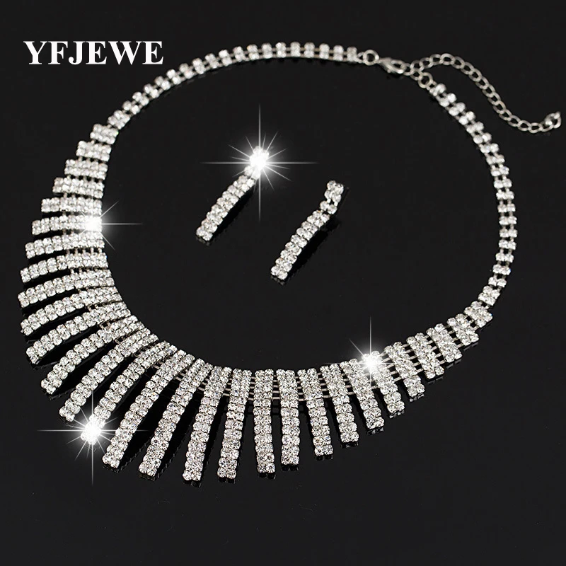 YFJEWE Women's Jewelry mystic Simulated Silver plated Pendant Angel Jewelry Sets Womens Artificial Necklace earring Set N159